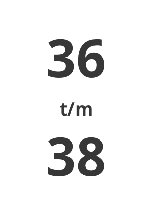 Maat 36 t/m 38